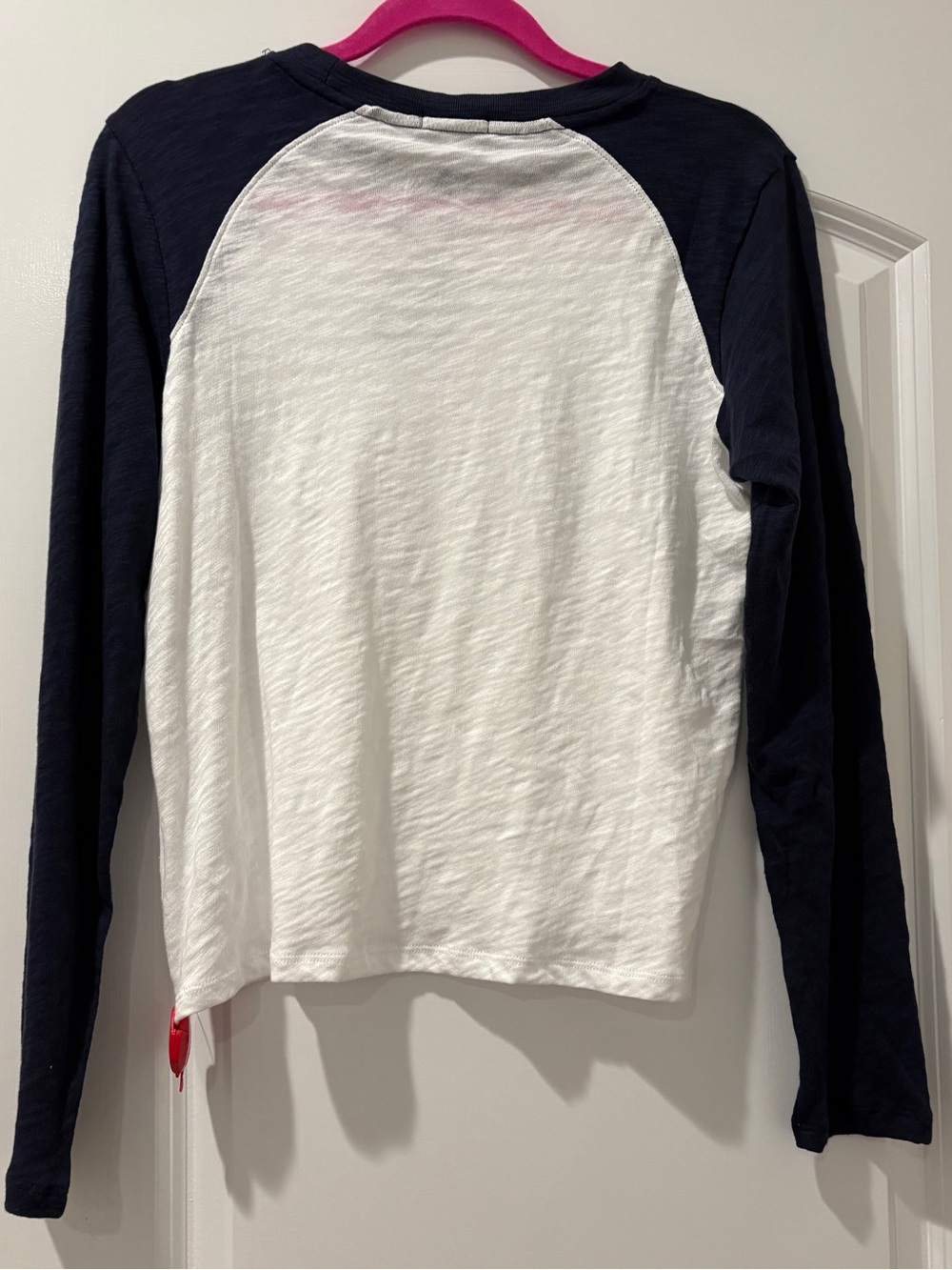 ATM Anthony Thomas Melillo White & Midnight Combo Raglan Long Sleeve Shirt - Picture 5 of 6